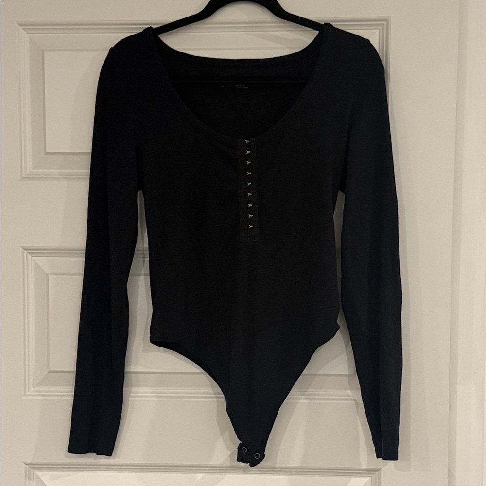 Aerie Black Long Sleeve Bodysuit